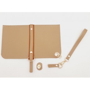 Çanta Aksesuar Suni Deri Abiye Cluch Çanta Seti Vizon Renk Light Gold Metalli