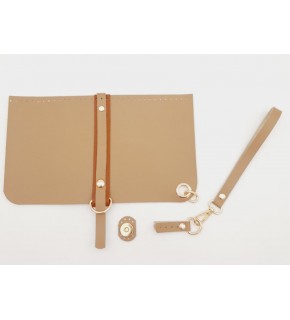 Çanta Aksesuar Suni Deri Abiye Cluch Çanta Seti Vizon Renk Light Gold Metalli