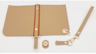 Çanta Aksesuar Suni Deri Abiye Cluch Çanta Seti Vizon Renk Light Gold Metalli