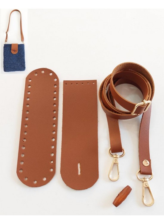 Çanta Aksesuar Suni Deri Ahşap Düğmeli Mini Bag Cep Telefonu Seti Taba Renk Light Gold Metalli