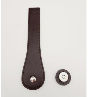 Çanta Aksesuar Suni Deri Armut İstiridye Model Kapak Kahverengi Gümüş Metalli