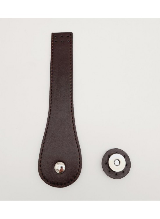 Çanta Aksesuar Suni Deri Armut İstiridye Model Kapak Kahverengi Gümüş Metalli