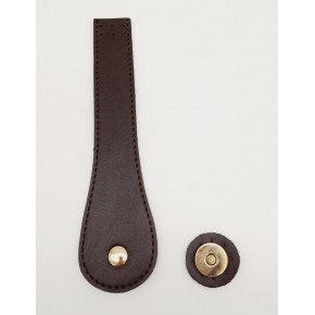 Çanta Aksesuar Suni Deri Armut İstiridye Model Kapak Kahverengi Light Gold Metalli