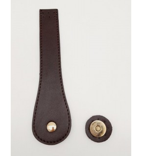 Çanta Aksesuar Suni Deri Armut İstiridye Model Kapak Kahverengi Light Gold Metalli