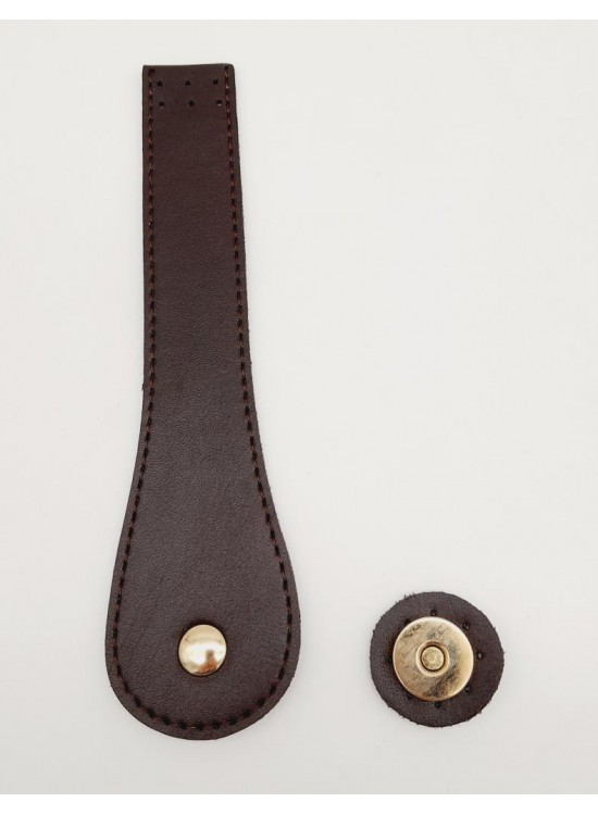 Çanta Aksesuar Suni Deri Armut İstiridye Model Kapak Kahverengi Light Gold Metalli