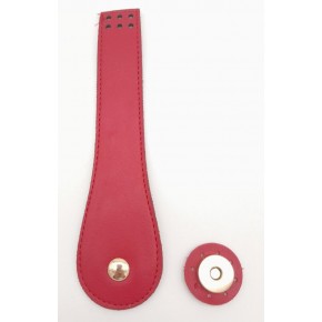 Çanta Aksesuar Suni Deri Armut İstiridye Model Kapak Kırmızı Light Gold Metalli