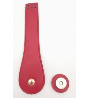 Çanta Aksesuar Suni Deri Armut İstiridye Model Kapak Kırmızı Light Gold Metalli