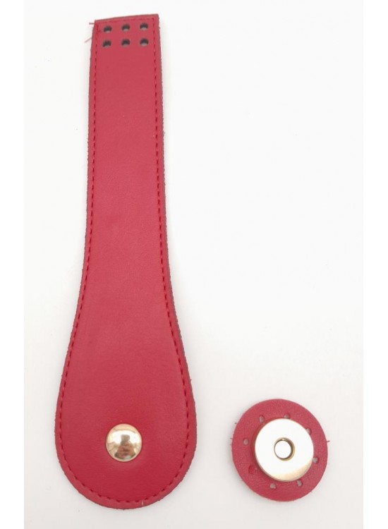 Çanta Aksesuar Suni Deri Armut İstiridye Model Kapak Kırmızı Light Gold Metalli