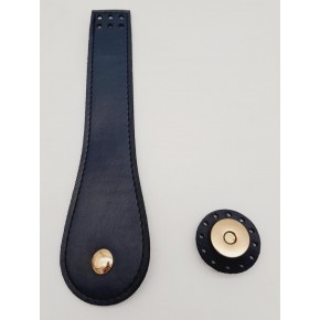 Çanta Aksesuar Suni Deri Armut İstiridye Model Kapak Lacivert Light Gold Metalli