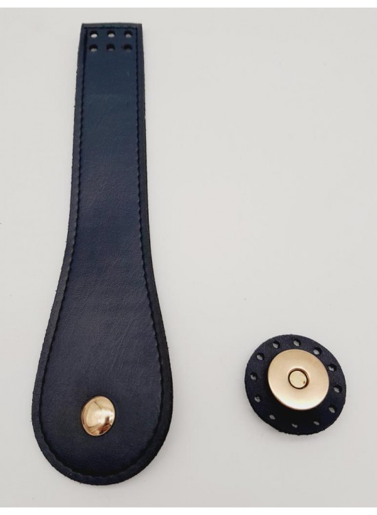 Çanta Aksesuar Suni Deri Armut İstiridye Model Kapak Lacivert Light Gold Metalli