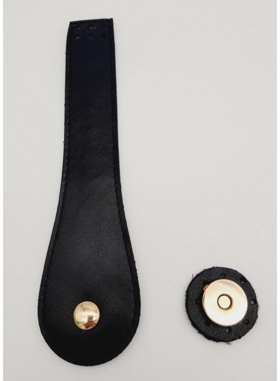 Çanta Aksesuar Suni Deri Armut İstiridye Model Kapak Siyah Light Gold Metalli