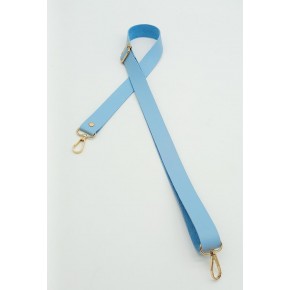 Çanta Aksesuar Suni Deri Ayarlı Çanta Sapı 120X2.4 Cm Bebe Mavi Light Gold Metal