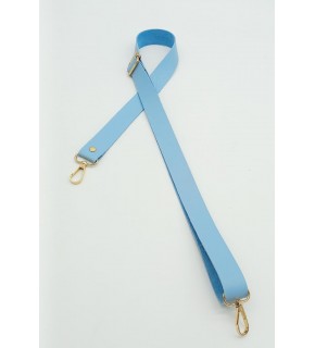 Çanta Aksesuar Suni Deri Ayarlı Çanta Sapı 120X2.4 Cm Bebe Mavi Light Gold Metal