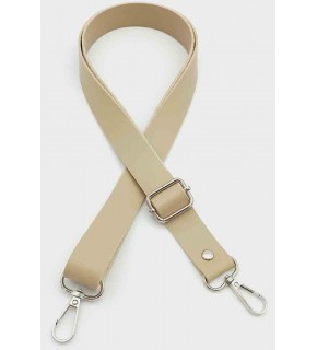 Çanta Aksesuar Suni Deri Ayarlı Çanta Sapı 120X2.4 Cm Bej Gümüş Metal
