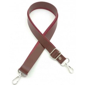 Çanta Aksesuar Suni Deri Ayarlı Çanta Sapı 120X2.4 Cm Bordo Gümüş Metal