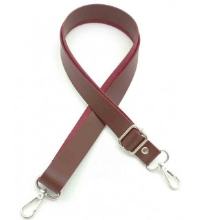 Çanta Aksesuar Suni Deri Ayarlı Çanta Sapı 120X2.4 Cm Bordo Gümüş Metal
