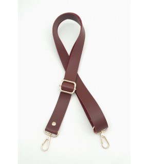 Çanta Aksesuar Suni Deri Ayarlı Çanta Sapı 120X2.4 Cm Bordo Light Gold Metal