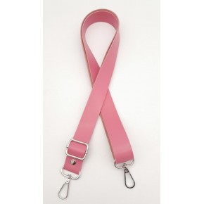 Çanta Aksesuar Suni Deri Ayarlı Çanta Sapı 120X2.4 Cm Fuşya Gümüş Metal