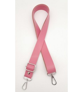 Çanta Aksesuar Suni Deri Ayarlı Çanta Sapı 120X2.4 Cm Fuşya Gümüş Metal