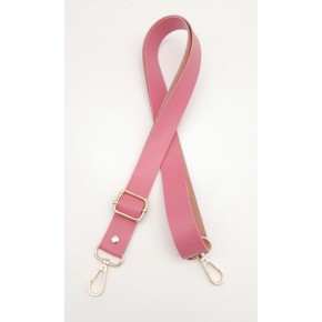 Çanta Aksesuar Suni Deri Ayarlı Çanta Sapı 120X2.4 Cm Fuşya Light Gold Metal