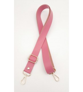 Çanta Aksesuar Suni Deri Ayarlı Çanta Sapı 120X2.4 Cm Fuşya Light Gold Metal