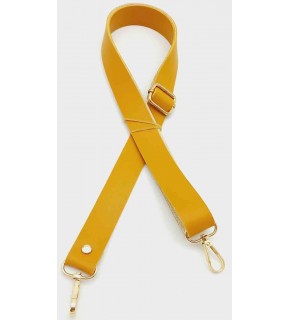 Çanta Aksesuar Suni Deri Ayarlı Çanta Sapı 120X2.4 Cm Hardal Light Gold Metal