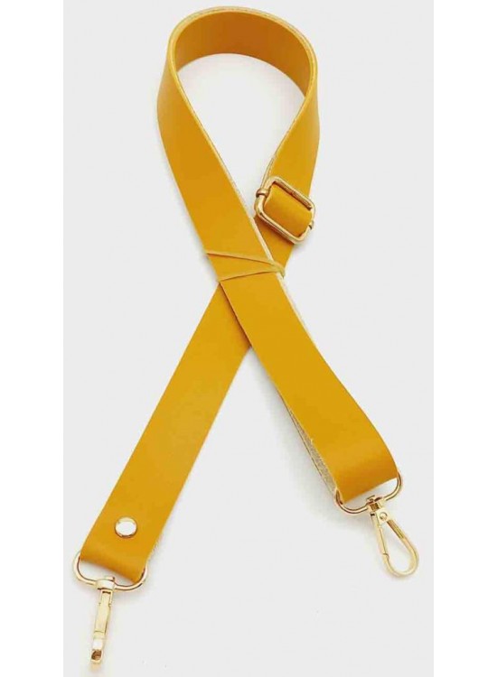 Çanta Aksesuar Suni Deri Ayarlı Çanta Sapı 120X2.4 Cm Hardal Light Gold Metal