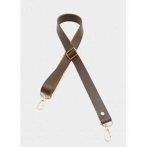 Çanta Aksesuar Suni Deri Ayarlı Çanta Sapı 120X2.4 Cm Kahverengi Light Gold Metal