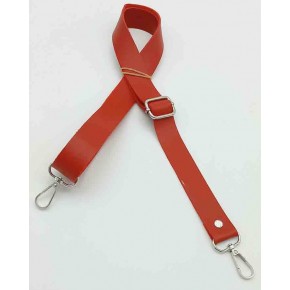 Çanta Aksesuar Suni Deri Ayarlı Çanta Sapı 120X2.4 Cm Kırmızı Gümüş Metal