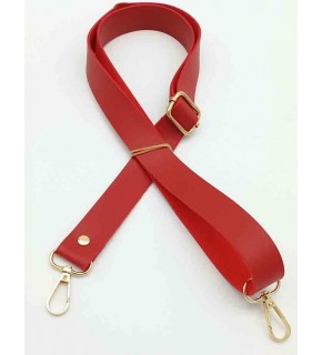 Çanta Aksesuar Suni Deri Ayarlı Çanta Sapı 120X2.4 Cm Kırmızı Light Gold Metal