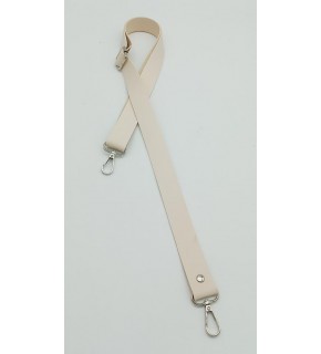Çanta Aksesuar Suni Deri Ayarlı Çanta Sapı 120X2.4 Cm Krem Gümüş Metal
