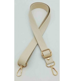 Çanta Aksesuar Suni Deri Ayarlı Çanta Sapı 120X2.4 Cm Krem Light Gold Metal