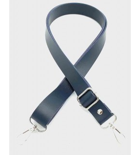 Çanta Aksesuar Suni Deri Ayarlı Çanta Sapı 120X2.4 Cm Lacivert Gümüş Metal