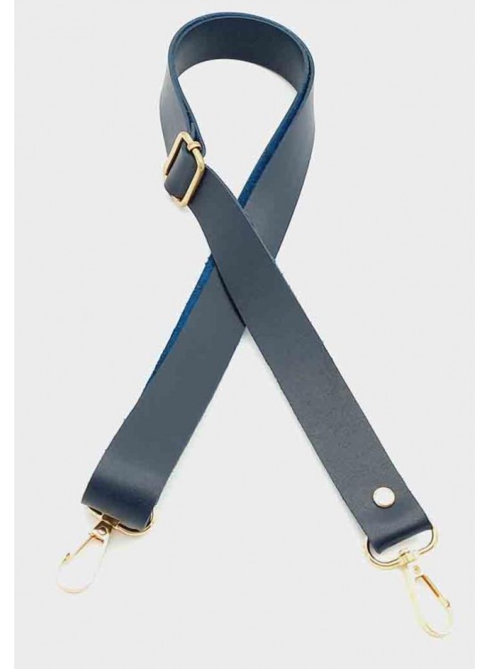 Çanta Aksesuar Suni Deri Ayarlı Çanta Sapı 120X2.4 Cm Lacivert Light Gold Metal