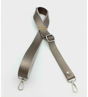Çanta Aksesuar Suni Deri Ayarlı Çanta Sapı 120X2.4 Cm Parlak Gri Gümüş Metal