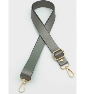 Çanta Aksesuar Suni Deri Ayarlı Çanta Sapı 120X2.4 Cm Parlak Gri Light Gold Metal