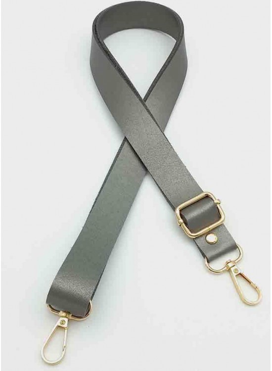 Çanta Aksesuar Suni Deri Ayarlı Çanta Sapı 120X2.4 Cm Parlak Gri Light Gold Metal