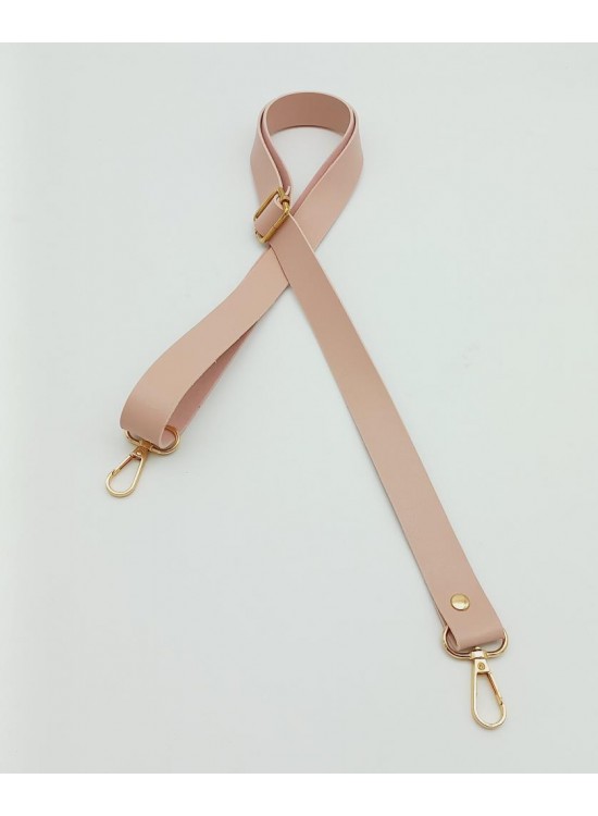 Çanta Aksesuar Suni Deri Ayarlı Çanta Sapı 120X2.4 Cm Pudra Light Gold Metal