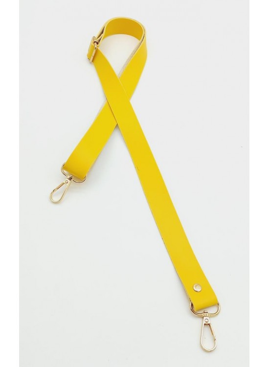 Çanta Aksesuar Suni Deri Ayarlı Çanta Sapı 120X2.4 Cm Sarı Light Gold Metal