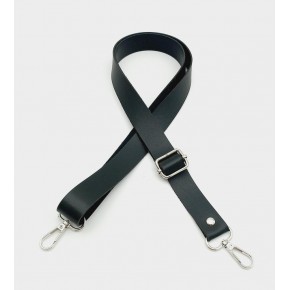 Çanta Aksesuar Suni Deri Ayarlı Çanta Sapı 120X2.4 Cm Siyah Gümüş Metal