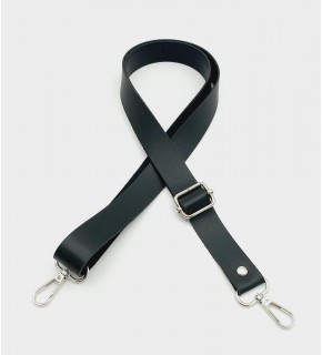 Çanta Aksesuar Suni Deri Ayarlı Çanta Sapı 120X2.4 Cm Siyah Gümüş Metal