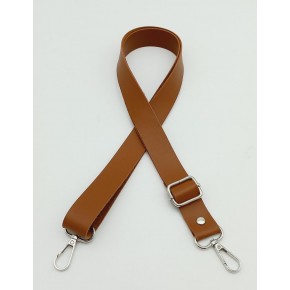 Çanta Aksesuar Suni Deri Ayarlı Çanta Sapı 120X2.4 Cm Taba Gümüş Metal