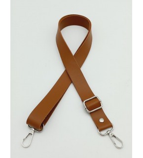 Çanta Aksesuar Suni Deri Ayarlı Çanta Sapı 120X2.4 Cm Taba Gümüş Metal