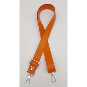 Çanta Aksesuar Suni Deri Ayarlı Çanta Sapı 120X2.4 Cm Turuncu Gümüş Metal