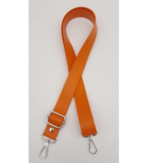 Çanta Aksesuar Suni Deri Ayarlı Çanta Sapı 120X2.4 Cm Turuncu Gümüş Metal