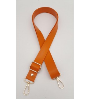 Çanta Aksesuar Suni Deri Ayarlı Çanta Sapı 120X2.4 Cm Turuncu Light Gold Metal