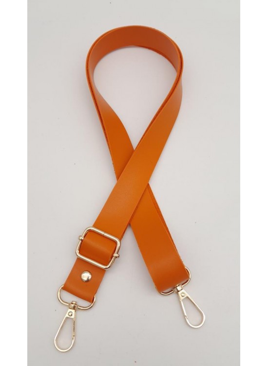 Çanta Aksesuar Suni Deri Ayarlı Çanta Sapı 120X2.4 Cm Turuncu Light Gold Metal