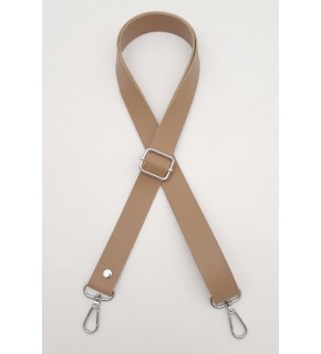 Çanta Aksesuar Suni Deri Ayarlı Çanta Sapı 120X2.4 Cm Vizon Gümüş Metal