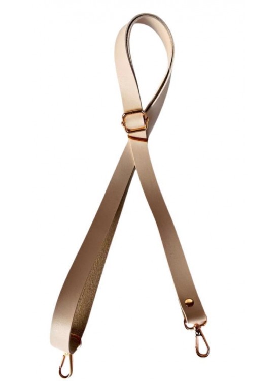 Çanta Aksesuar Suni Deri Ayarlı Çanta Sapı 120x2 cm Bej Renk Light Gold Metalli