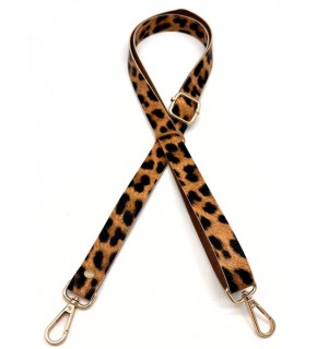 Çanta Aksesuar Suni Deri Ayarlı Çanta Sapı 120x2 cm Leopar Renk Light Gold Metalli